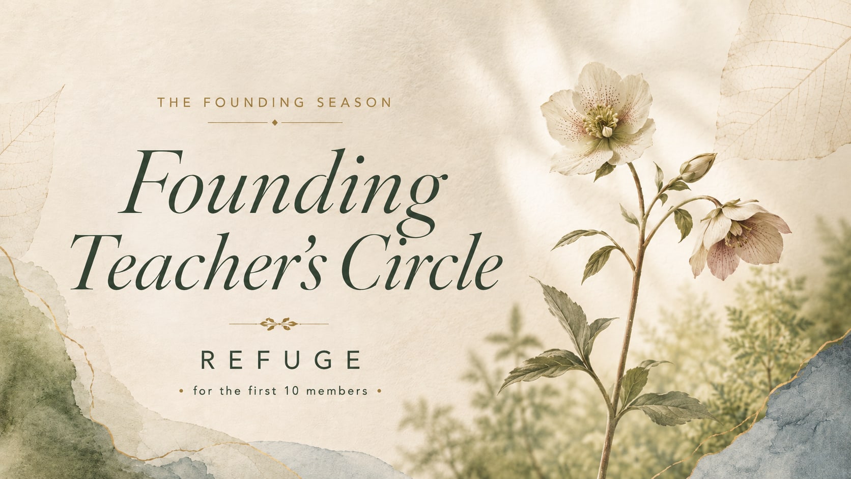 The Founding Season — Founding Teacher's Circle, REFUGE, for the first 10 members
